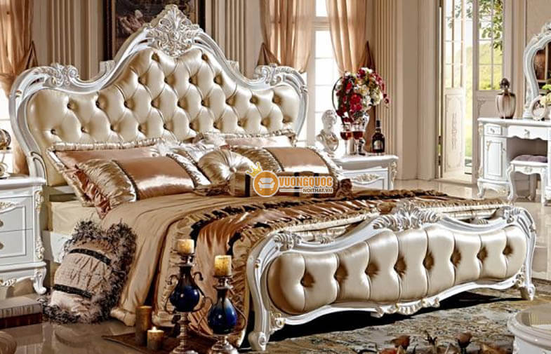 Bộ phòng ngủ nhập khẩu tông trắng thanh lịch GD711-1